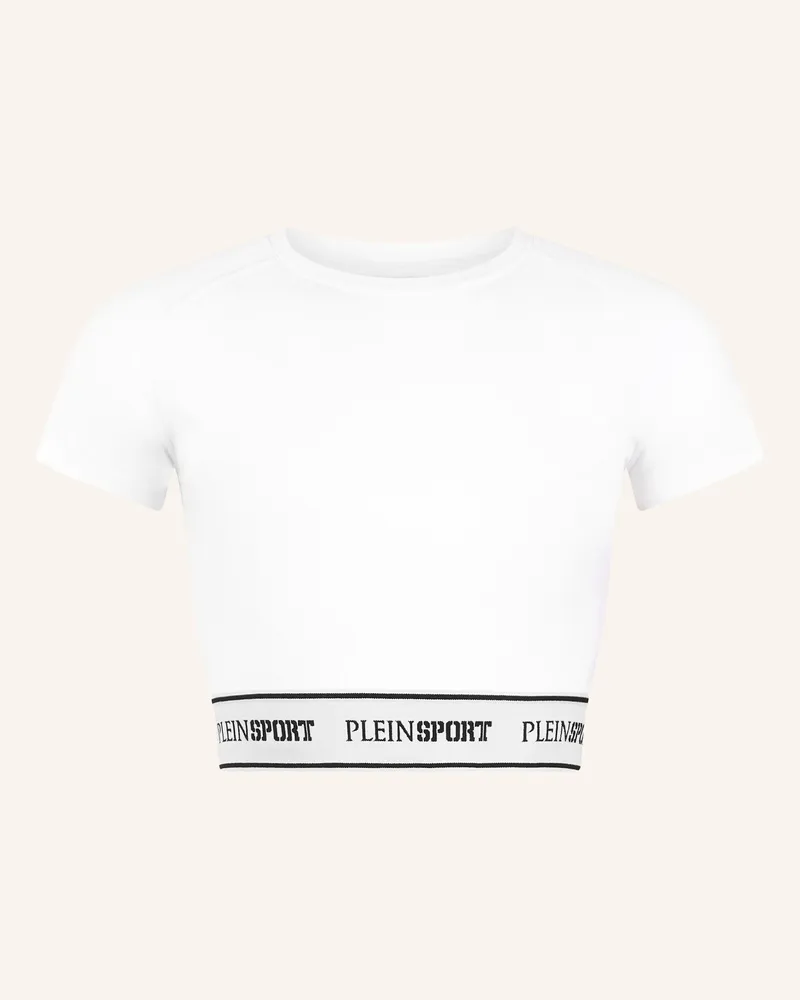Philipp Plein Plein Sport Fleece Cropped T-Shirt weiss Weiss