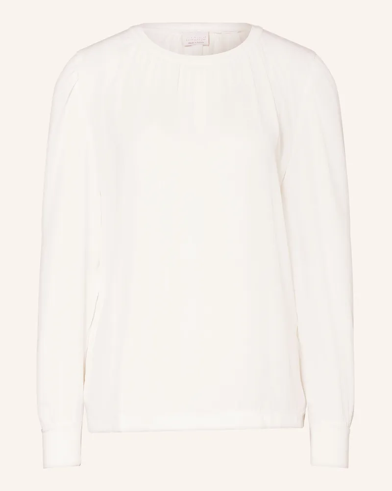 Rich&Royal Bluse im Materialmix Weiss