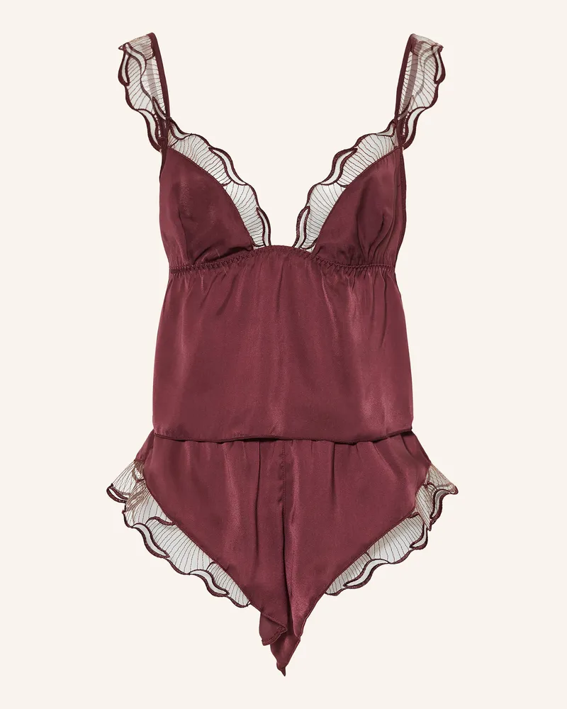 Bluebella Shorts-Schlafanzug MARABEL aus Satin Dunkelrot