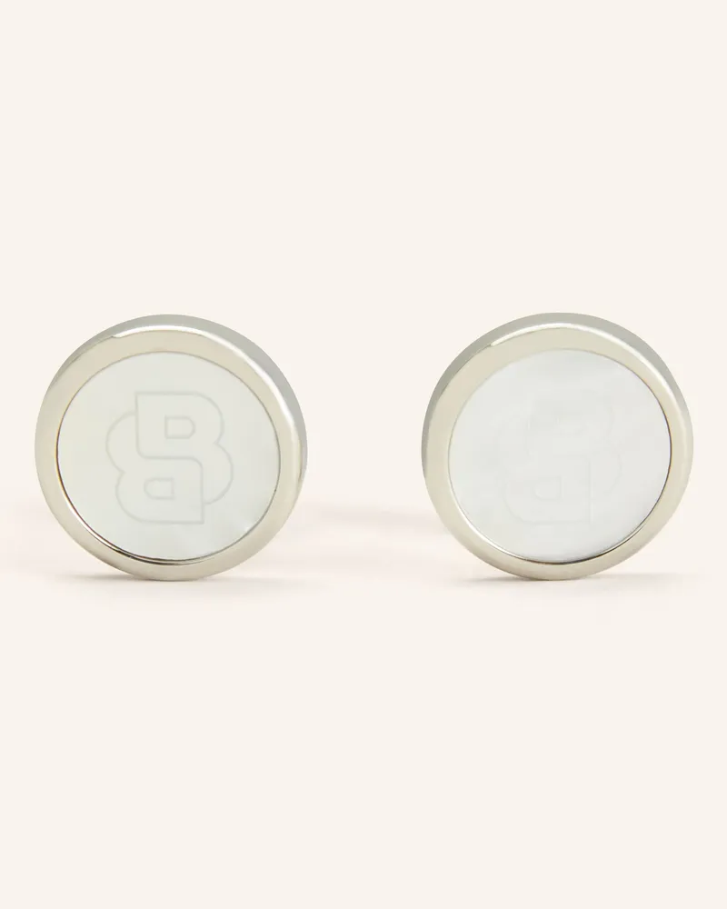 HUGO BOSS Manschettenknöpfe B-LOGO Weiss
