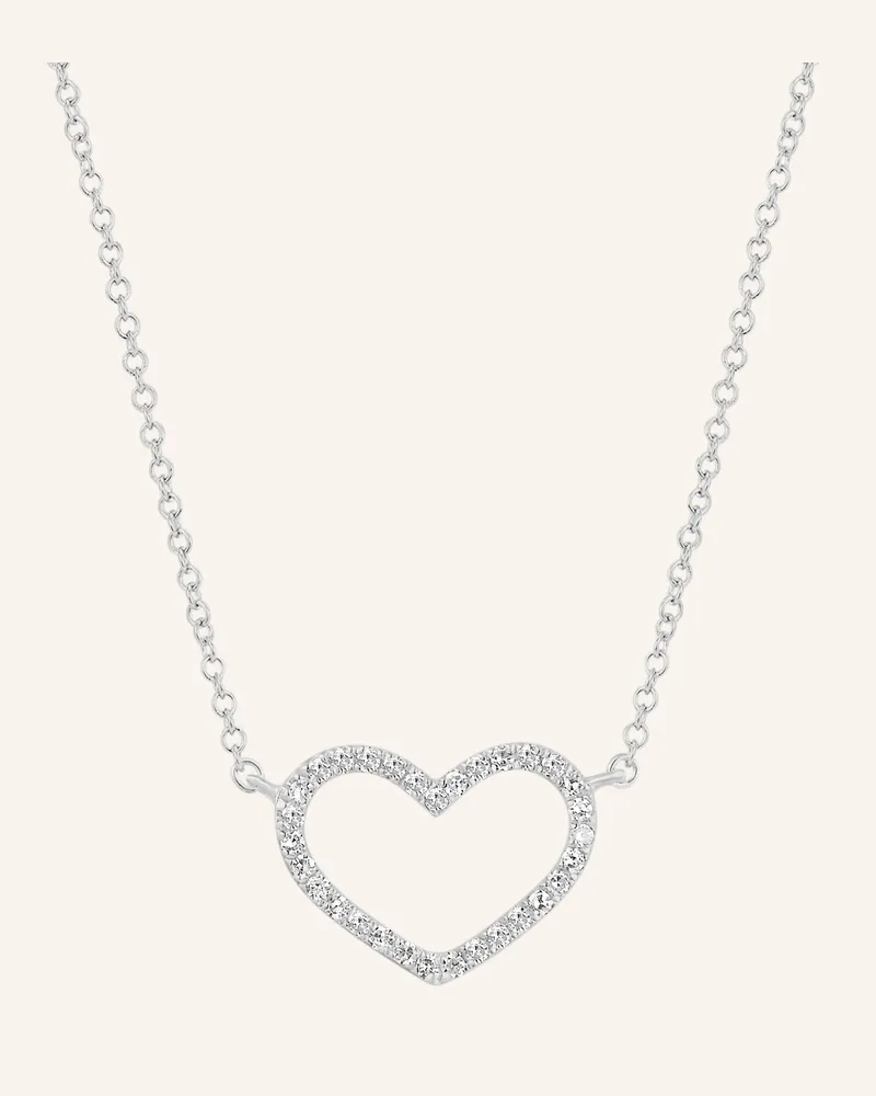 Leaf Halskette Heart Aus 18 Karat Weißgold Mit Diamanten silber Weissgold