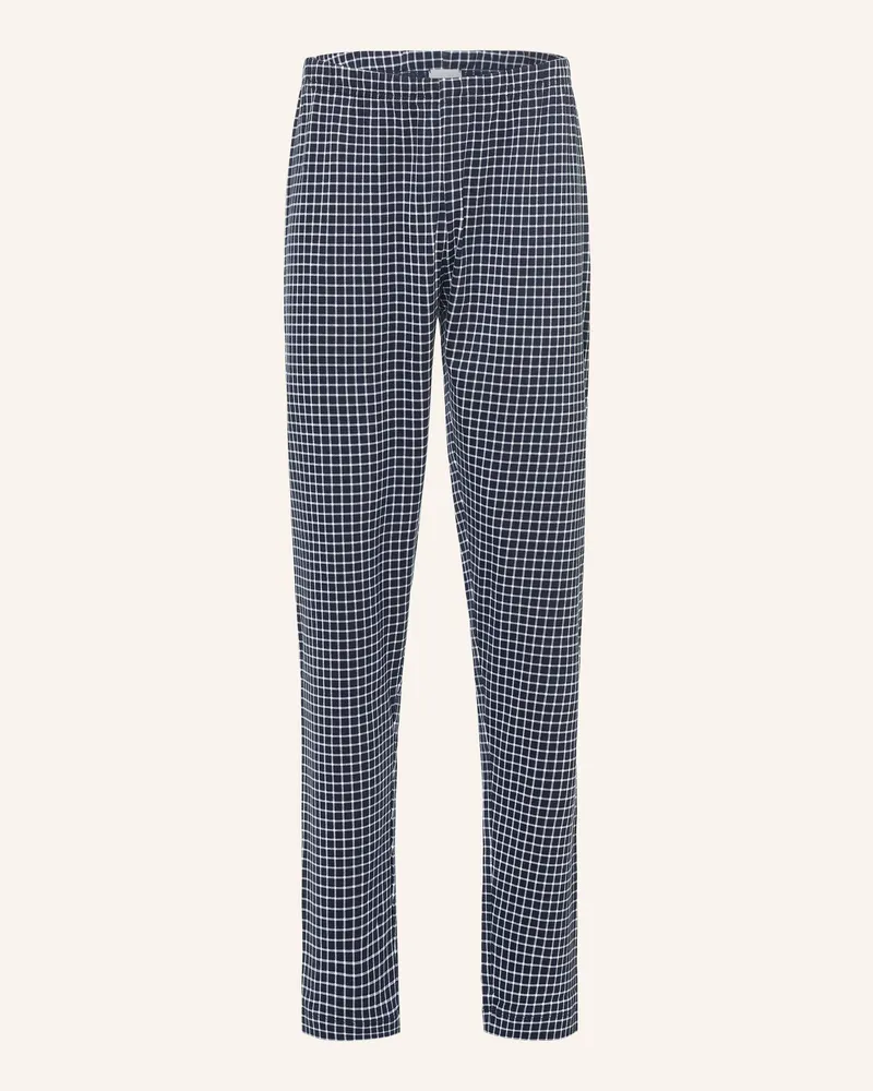 Mey Schlafhose Serie White Check blau Dunkelblau