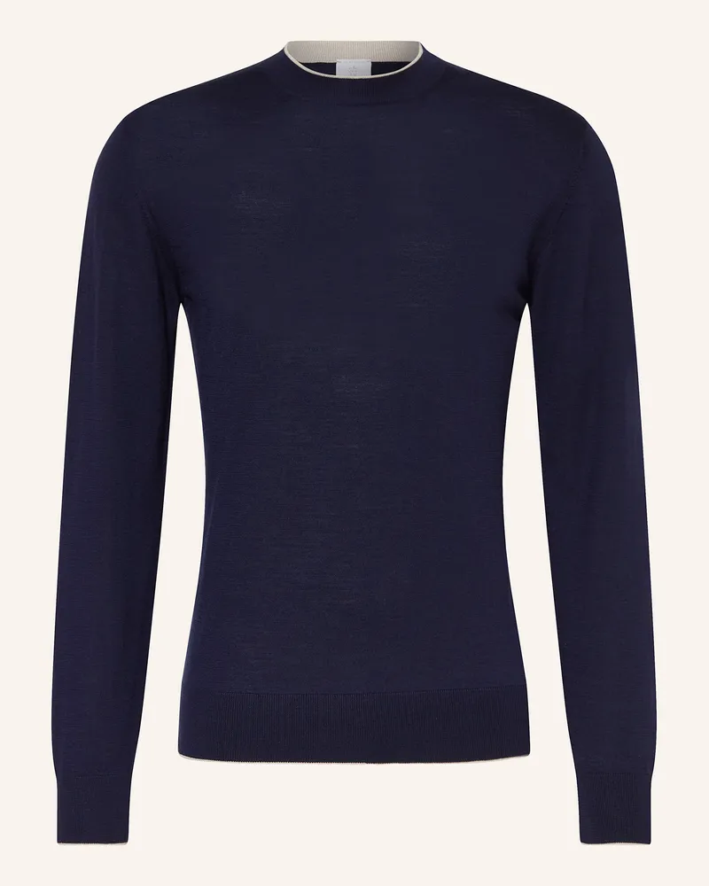 Eleventy Pullover mit Seide Dunkelblau