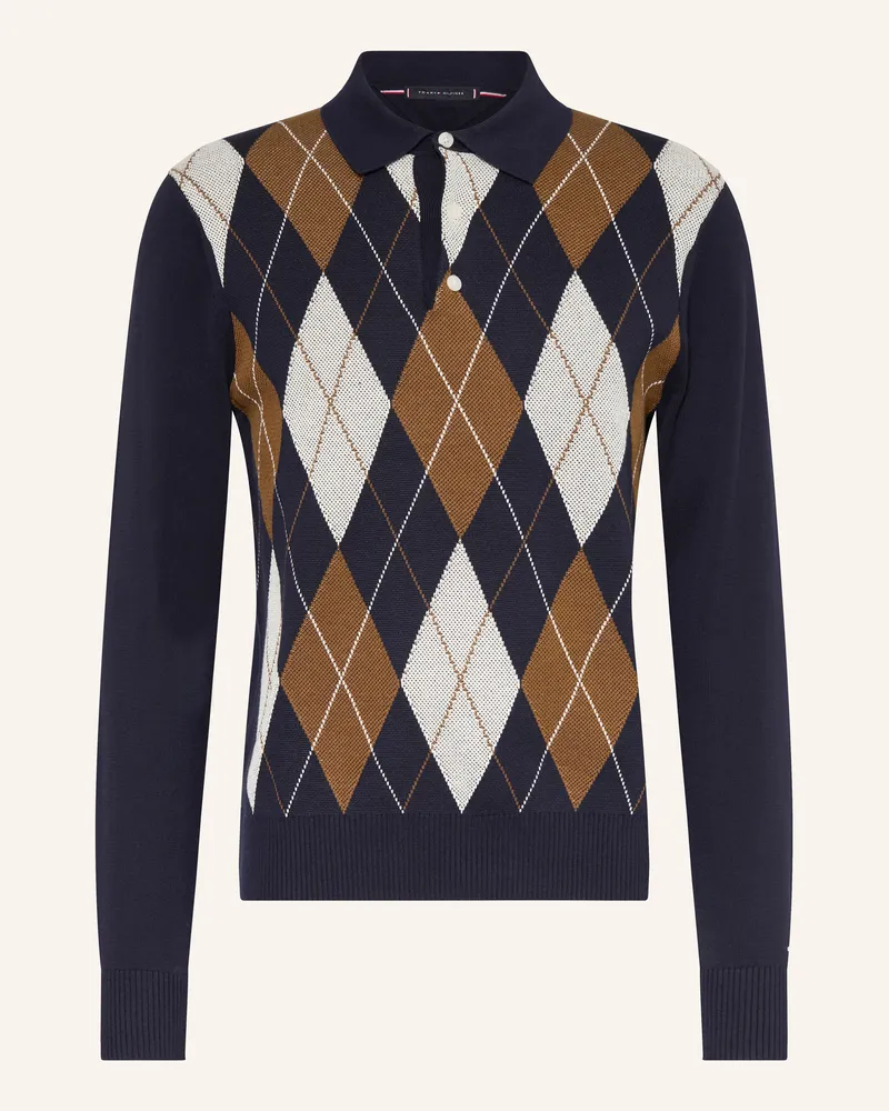Tommy Hilfiger Strick-Poloshirt Dunkelblau