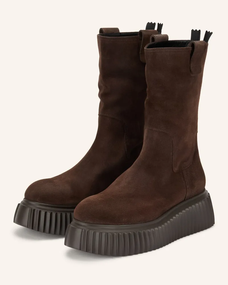 Attilio Giusti Leombruni Plateau-Boots Milagros braun Dunkelbraun