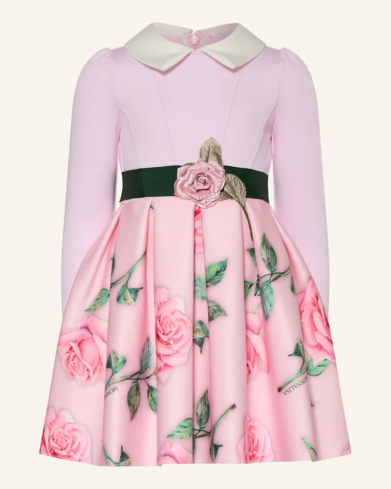 Monnalisa Kleid im Materialmix Hellrosa