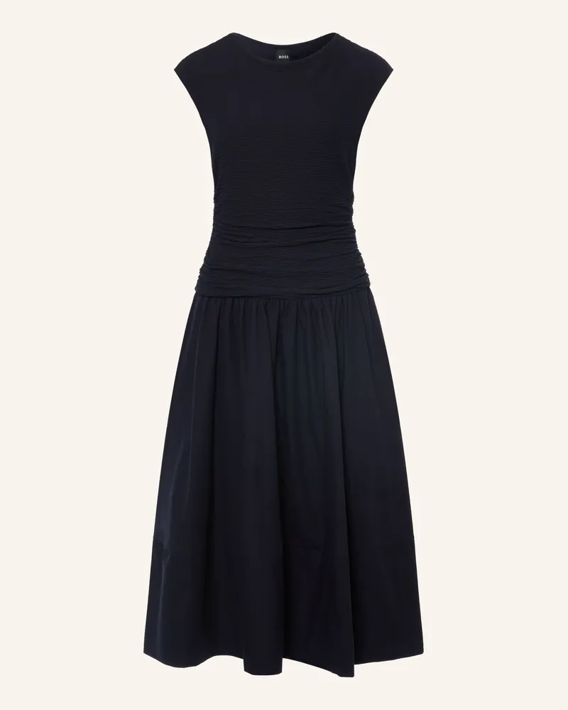 HUGO BOSS Kleid Estruci Im Materialmix blau Dunkelblau