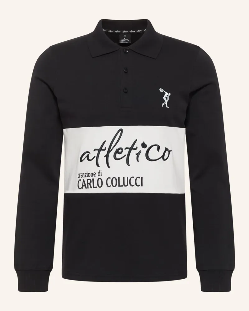 Carlo Colucci Carlo Colucci Atletico Langarm Poloshirt Domenici schwarz Schwarz