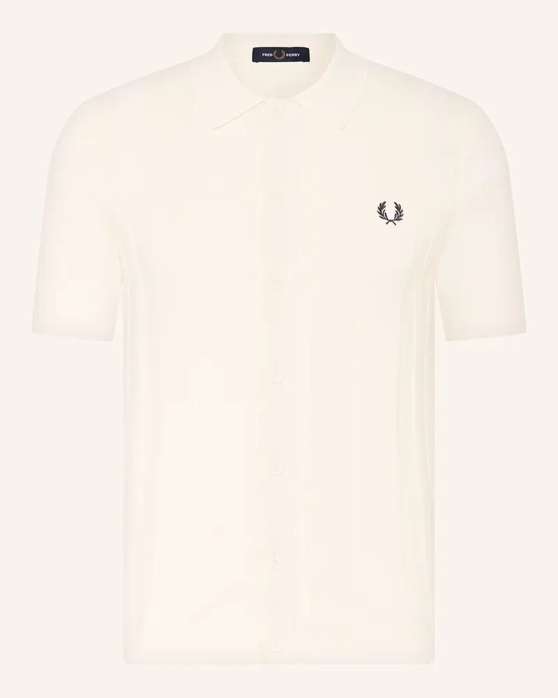Fred Perry Strickhemd Regular Fit Creme