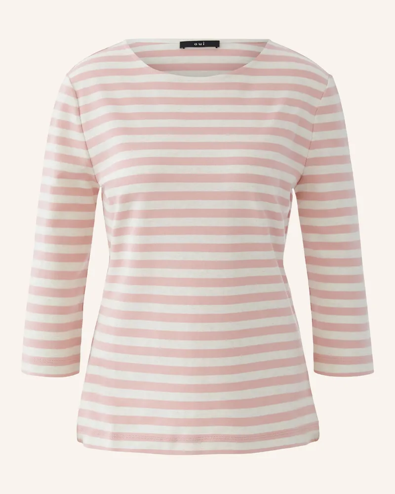 Oui  Shirt Soleila Mit 3/4-Arm weiss Rosé