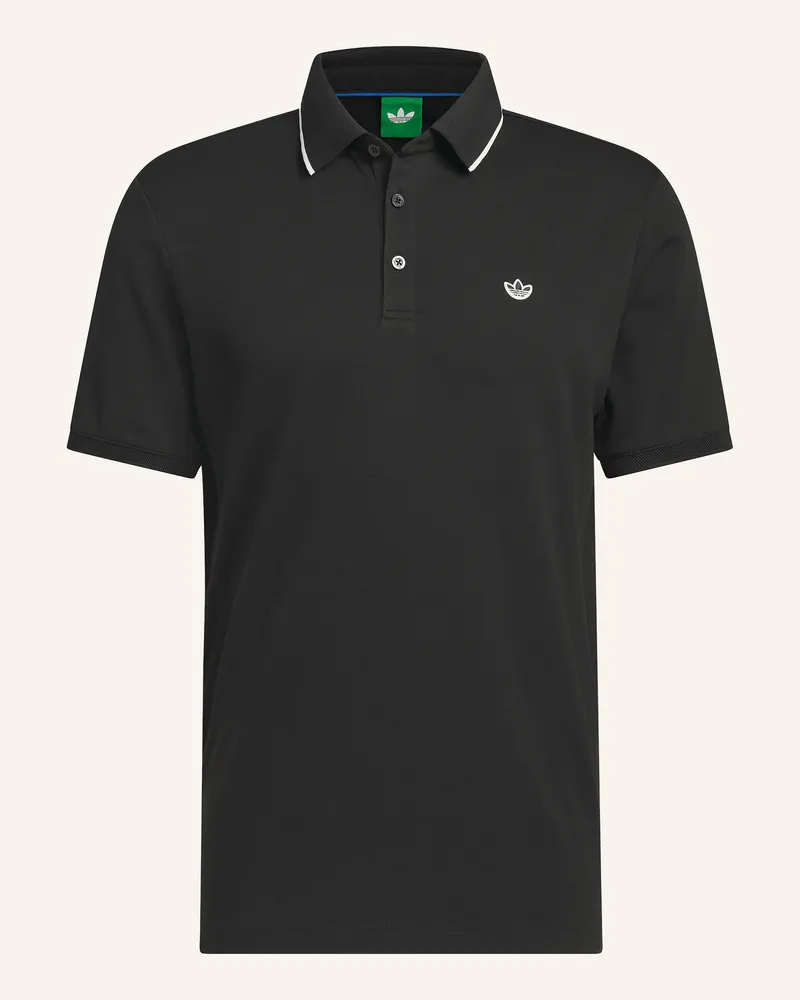 adidas Piqué-Poloshirt Originals Twistknit Trefoil Regular Fit schwarz Schwarz