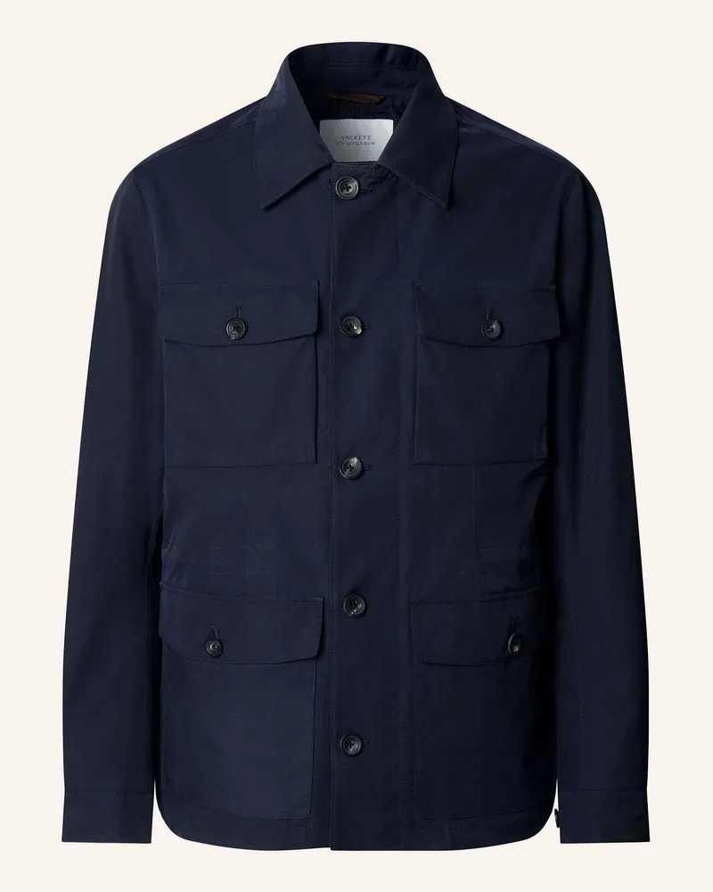 Hackett Stehkragenmantel Sr Cotton 4 Pkt blau Dunkelblau