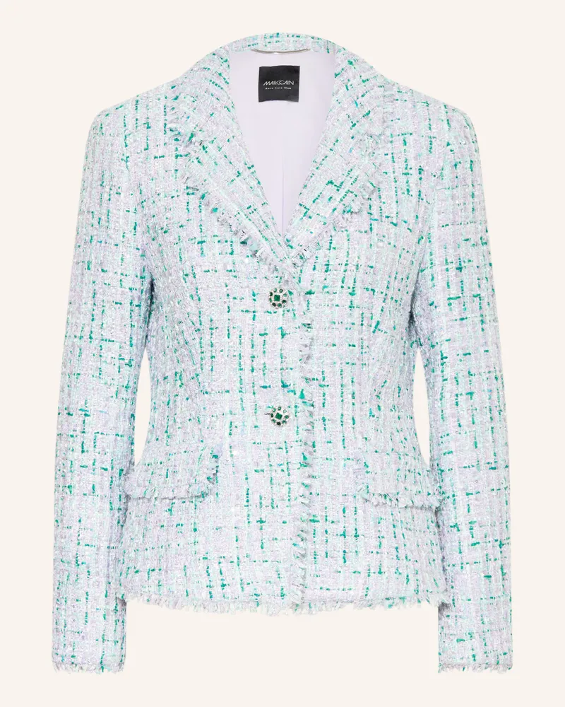 Marc Cain Tweed-Blazer Mit Pailletten Und Schmucksteinen gruen 502