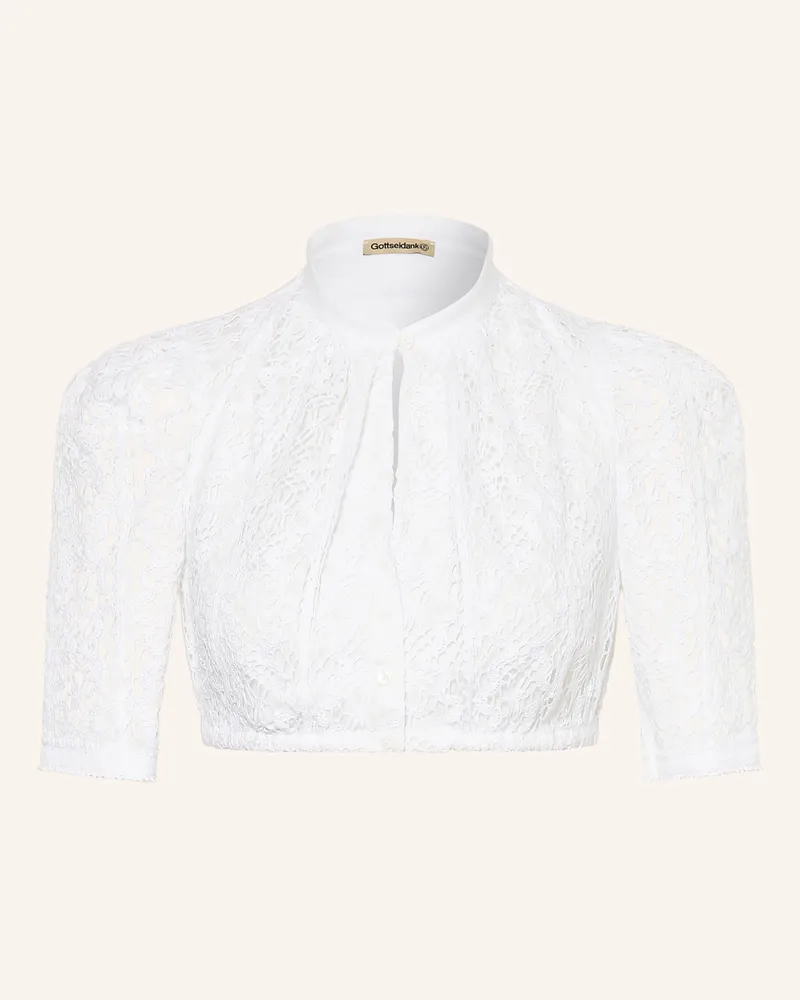 Gottseidank Dirndlbluse Mava Im Materialmix weiss Weiss
