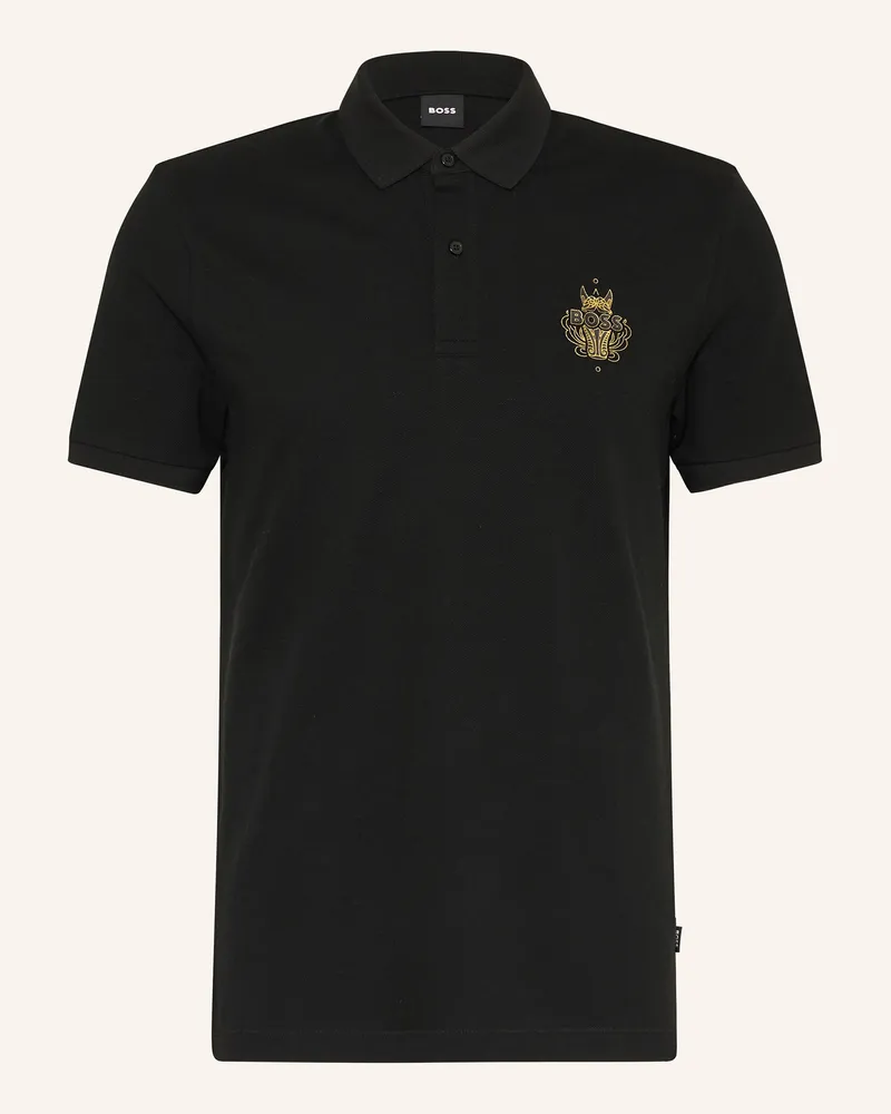 HUGO BOSS Piqué-Poloshirt QIANG_CNY Schwarz