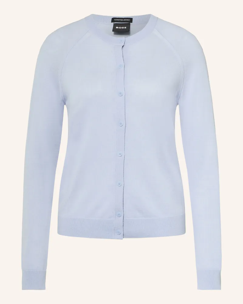 HUGO BOSS Strickjacke Fonami blau Hellblau