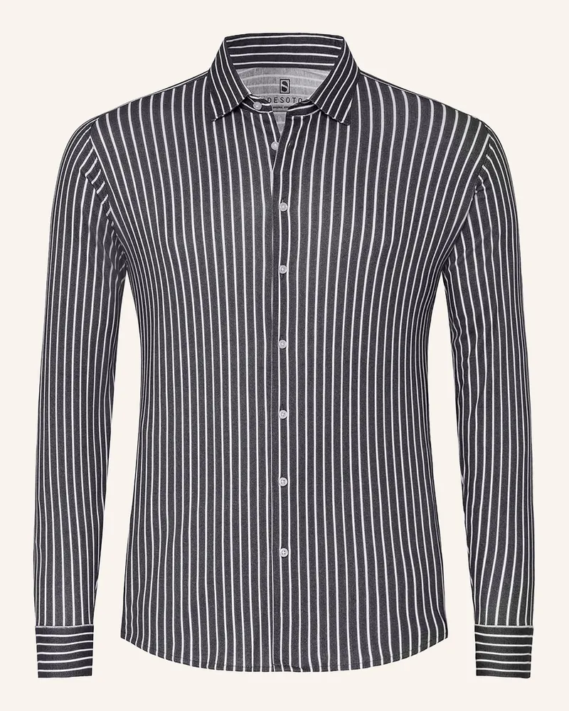 DESOTO Jerseyhemd Slim Fit grau Dunkelgrau