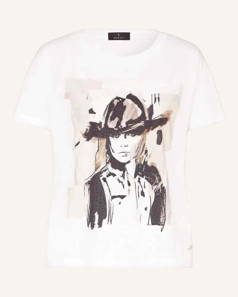 monari T-Shirt mit Schmucksteinen Weiss