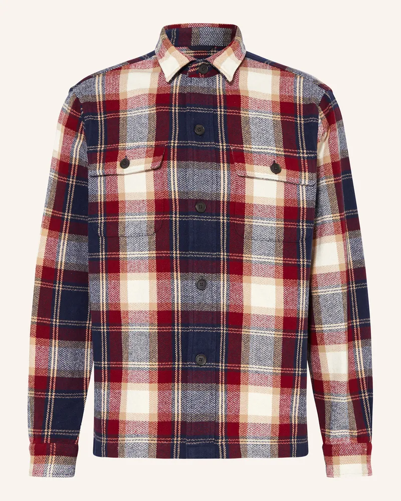 Strokesman's Flanell-Overshirt Dunkelrot