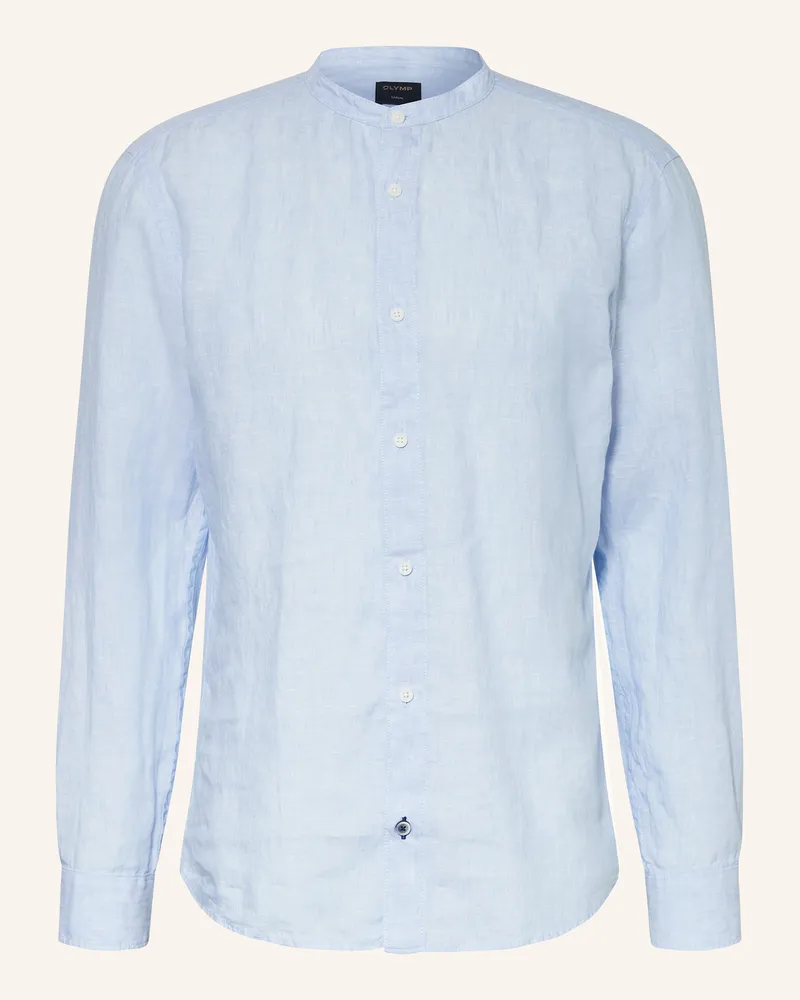 Olymp Leinenhemd Casual regular fit mit Stehkragen Hellblau