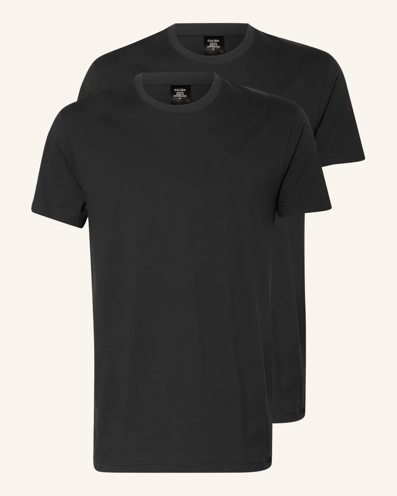 Calida 2er-Pack T-Shirts NATURAL BENEFIT Schwarz