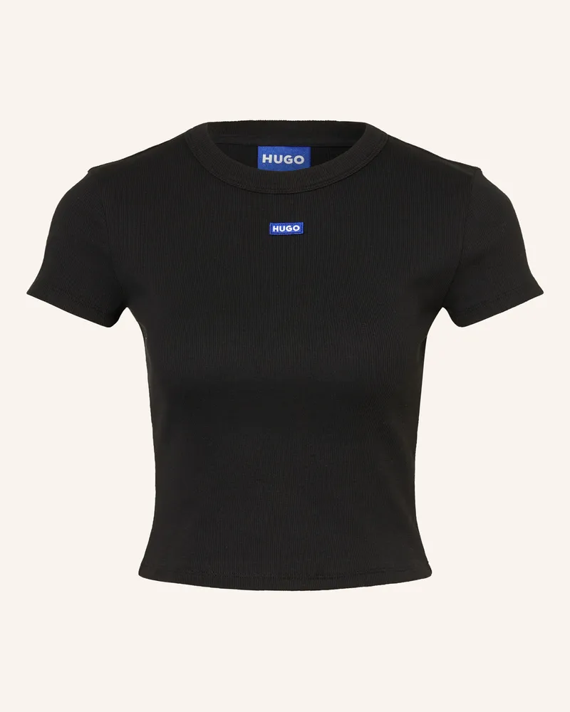 HUGO BOSS Cropped-Shirt Schwarz