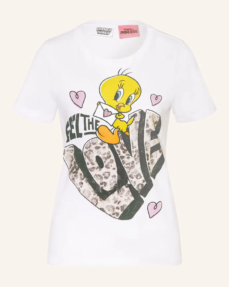 Frogbox T-Shirt mit Schmucksteinen Weiss