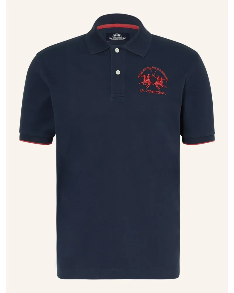 La Martina Piqué-Poloshirt Blau