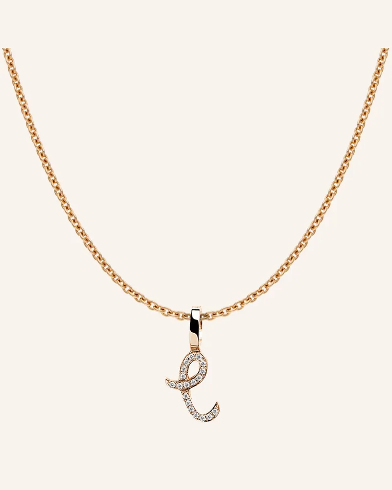 CADA Kette TINY DIAMOND LETTER C Roségold