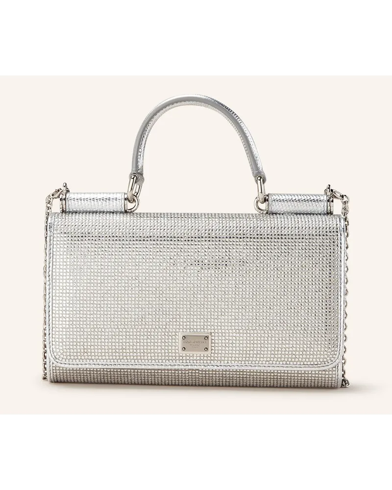 Dolce & Gabbana Smartphone-Tasche MISS SICILY zum Umhängen Silber