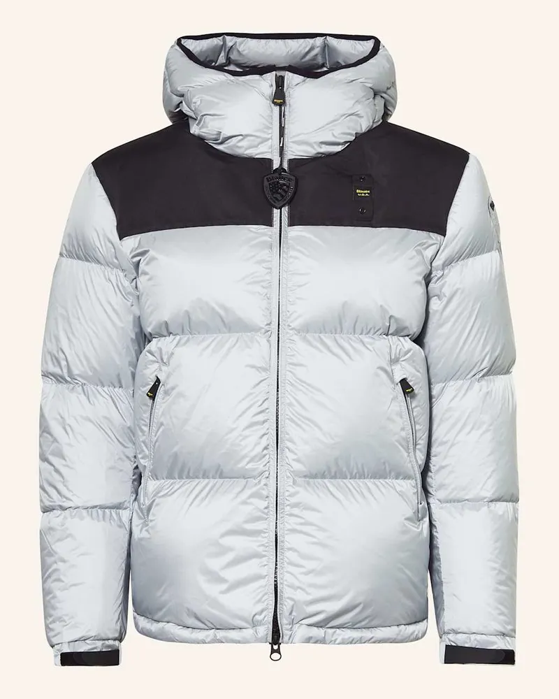Blauer Daunenjacke Grau