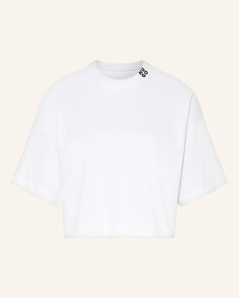 HUGO BOSS Cropped-Shirt DAMELODY Weiss