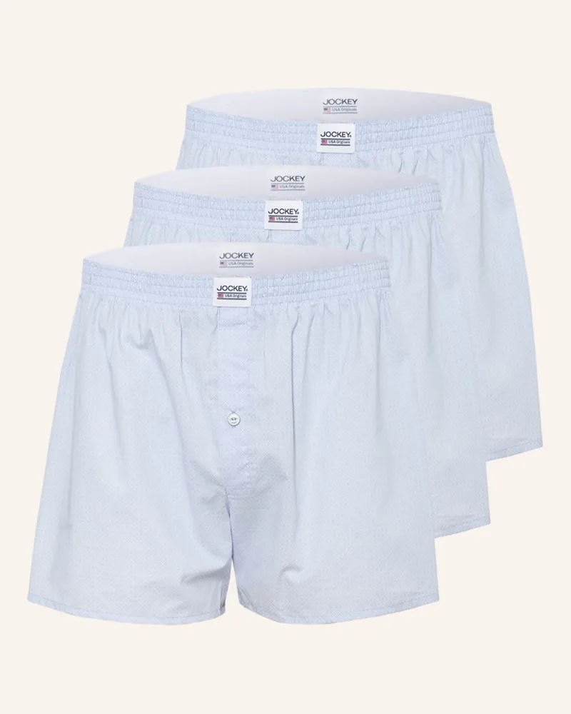 Jockey 3er-Pack Web-Boxershorts blau Hellblau
