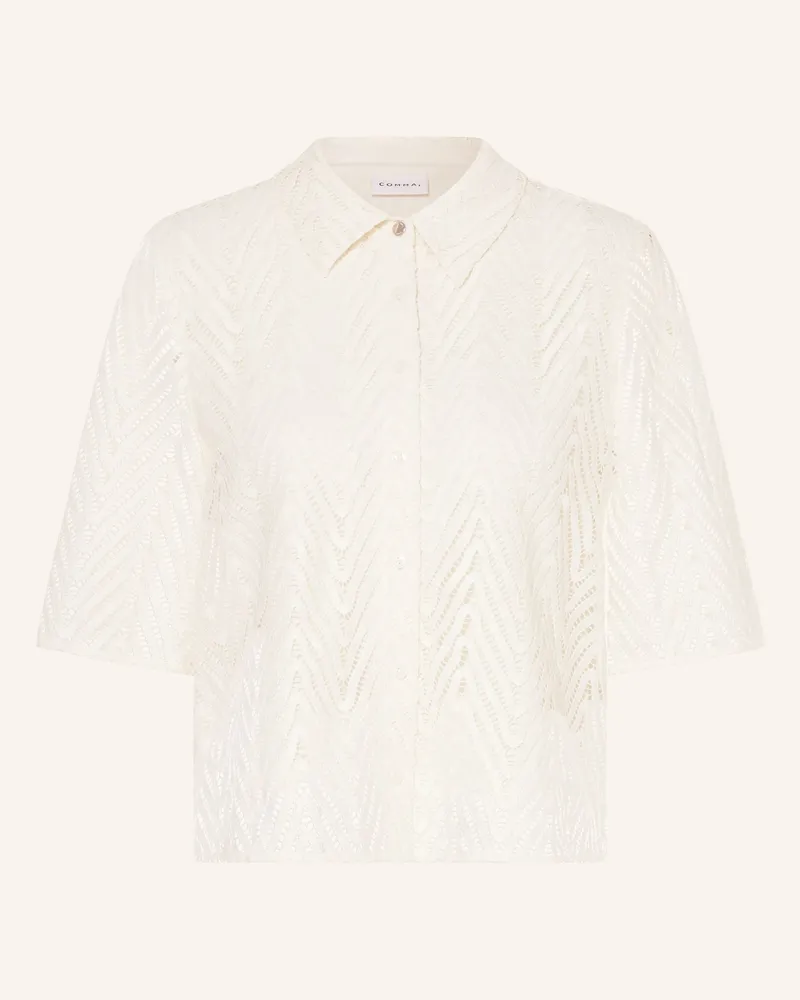 COMMA Hemdbluse aus Spitze Ecru