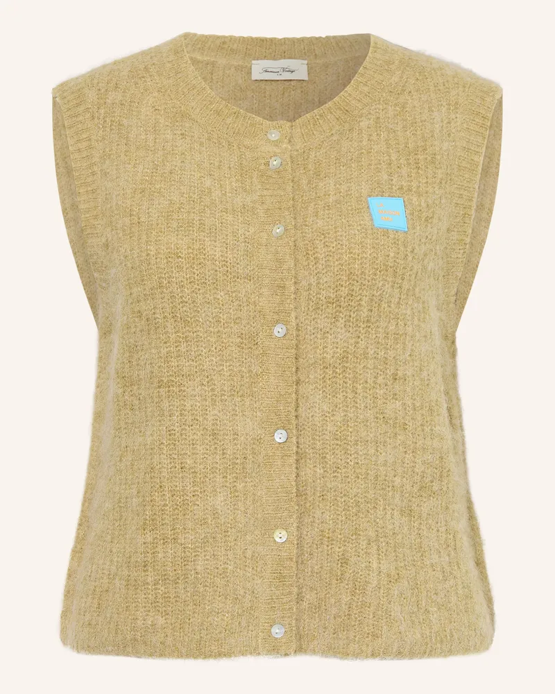 American Vintage Strickweste East Mit Alpaka beige Camel