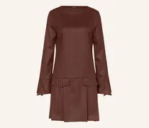Cocktailkleid mit Glitzergarn und Plissees