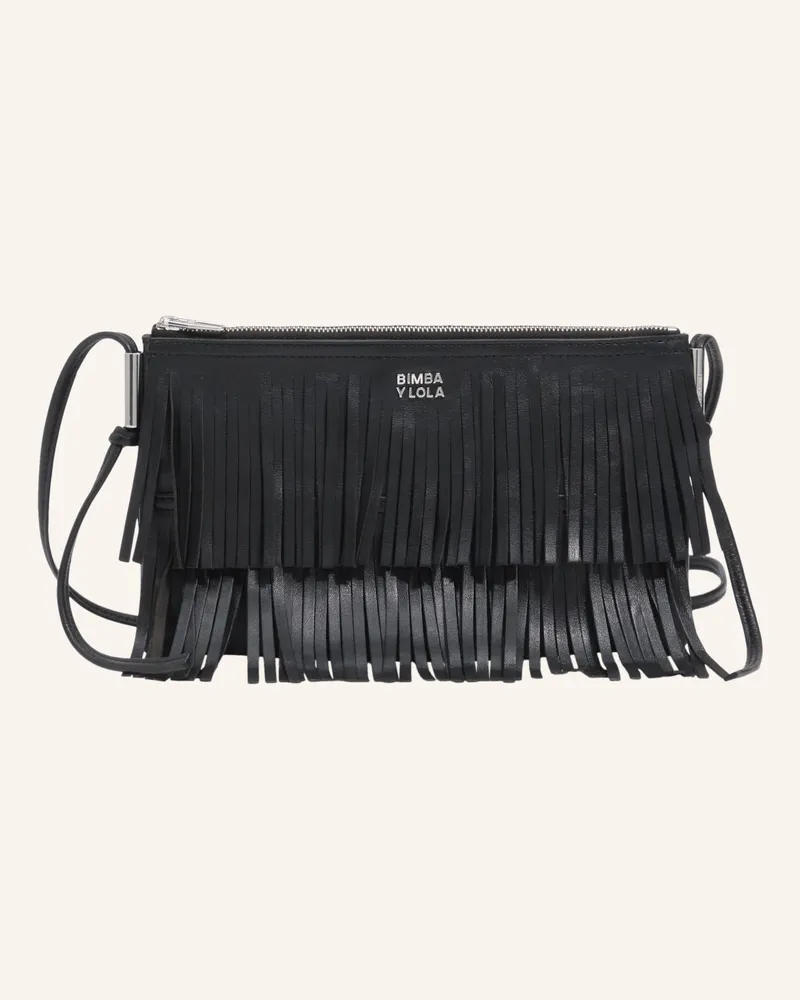 BIMBA Y LOLA Leder-Clutch schwarz Schwarz