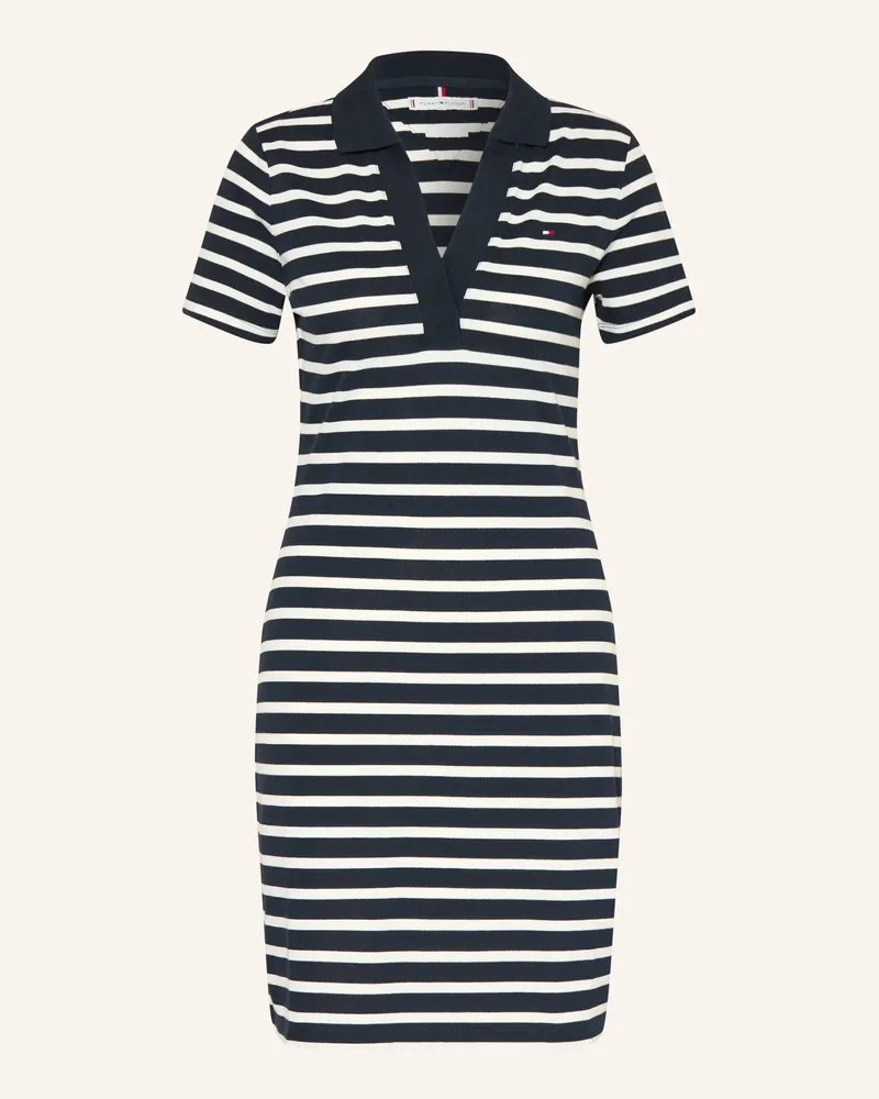 Tommy Hilfiger Piqué-Kleid rot Dunkelblau