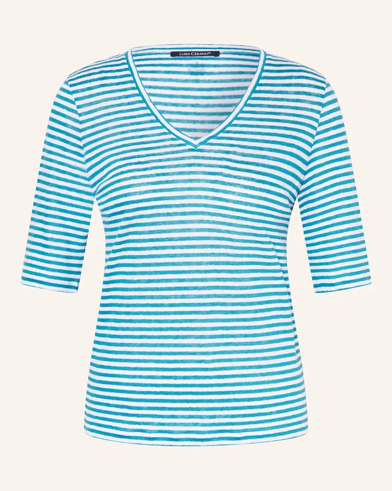 Luisa Cerano T-Shirt aus Leinen Türkis