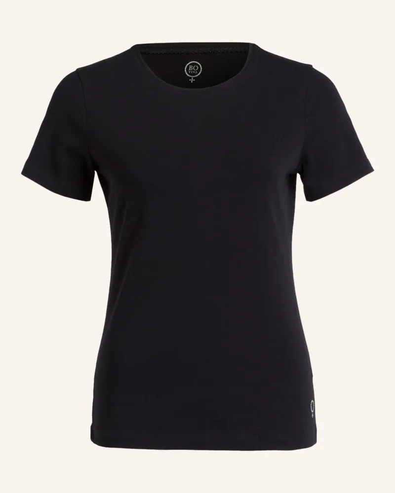 Boviva T-Shirt mit Schmucksteinen Schwarz