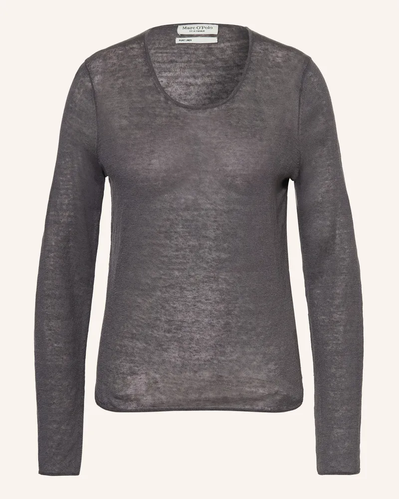 Marc O'Polo Leinenpullover grau Dunkelgrau