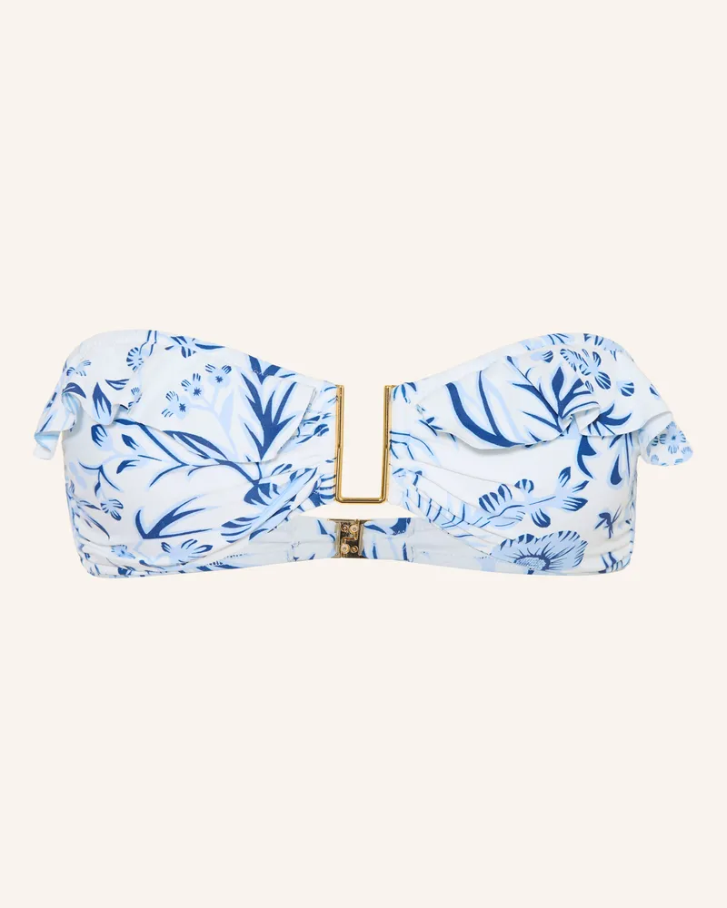 Melissa Odabash Bandeau-Bikini-Top Jardin Mit Rüschen blau Weiss