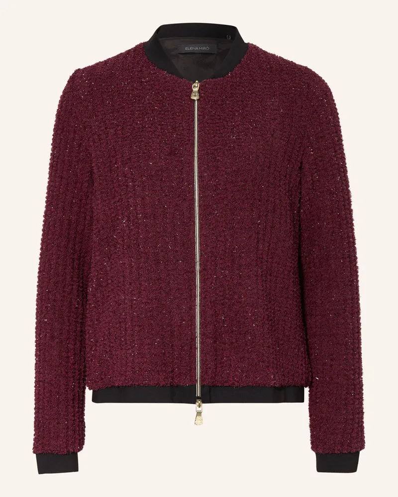 Elena Mirò Strickblouson Mit Glitzergarn rot Dunkelrot