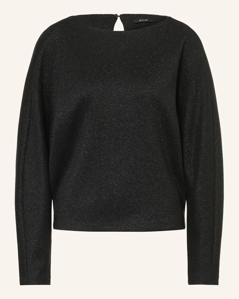 OPUS Sweatshirt Ganti Mit Glitzergarn schwarz Schwarz
