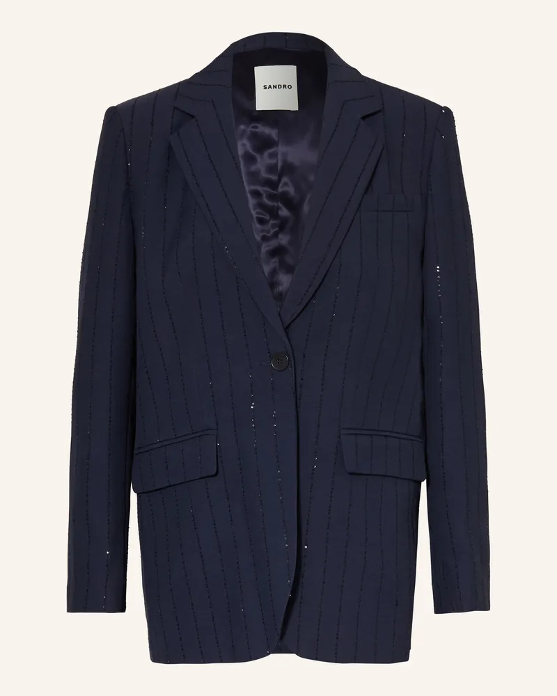 Sandro Longblazer Mit Pailletten blau Dunkelblau