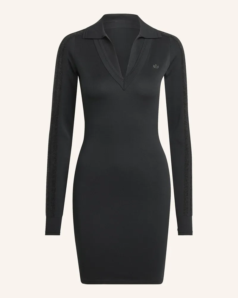adidas LANGÄRMELIGES KLEID MIT KRAGEN Schwarz
