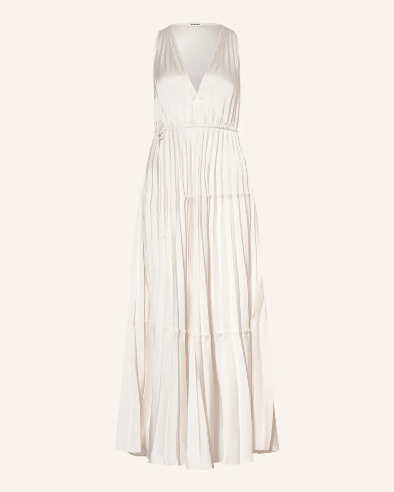 Sandro Satinkleid Mit Plissees weiss Weiss