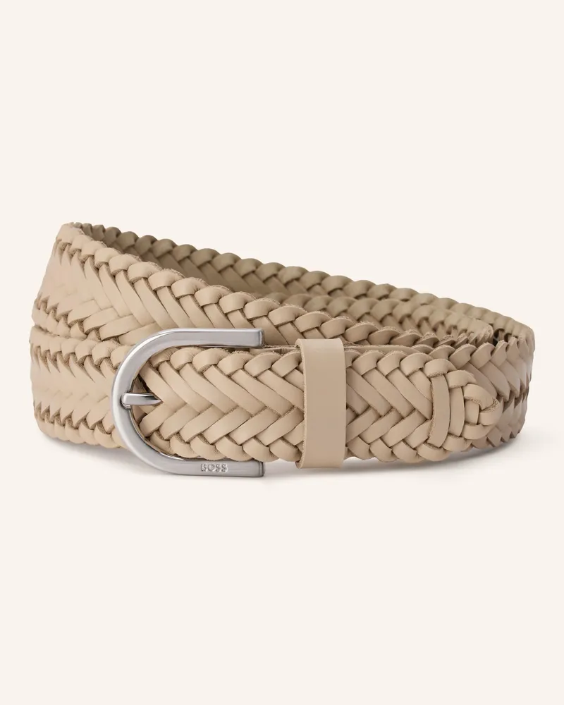 HUGO BOSS Ledergürtel Hellbraun
