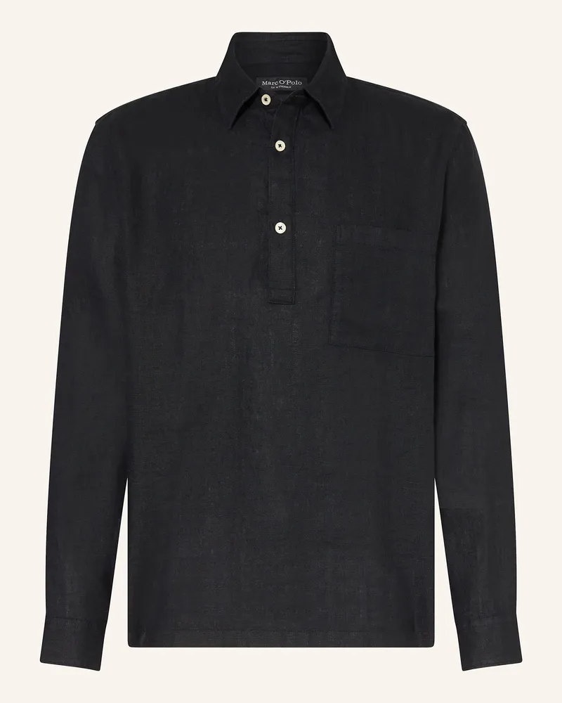 Marc O'Polo Leinenhemd Regular Fit Schwarz