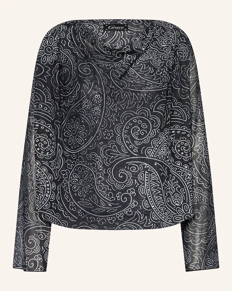 Grace Longsleeve Aus Mesh schwarz Schwarz